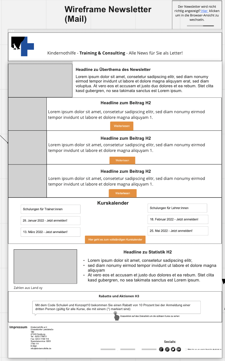 Newsletter Wireframe